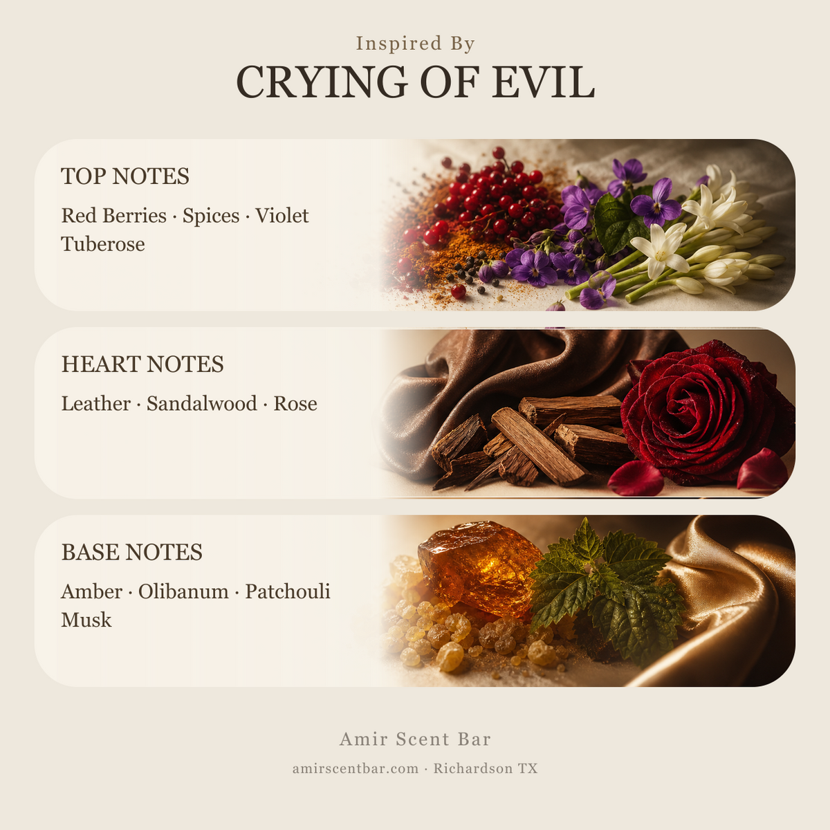 CRYING OF EVIL fragrance notes