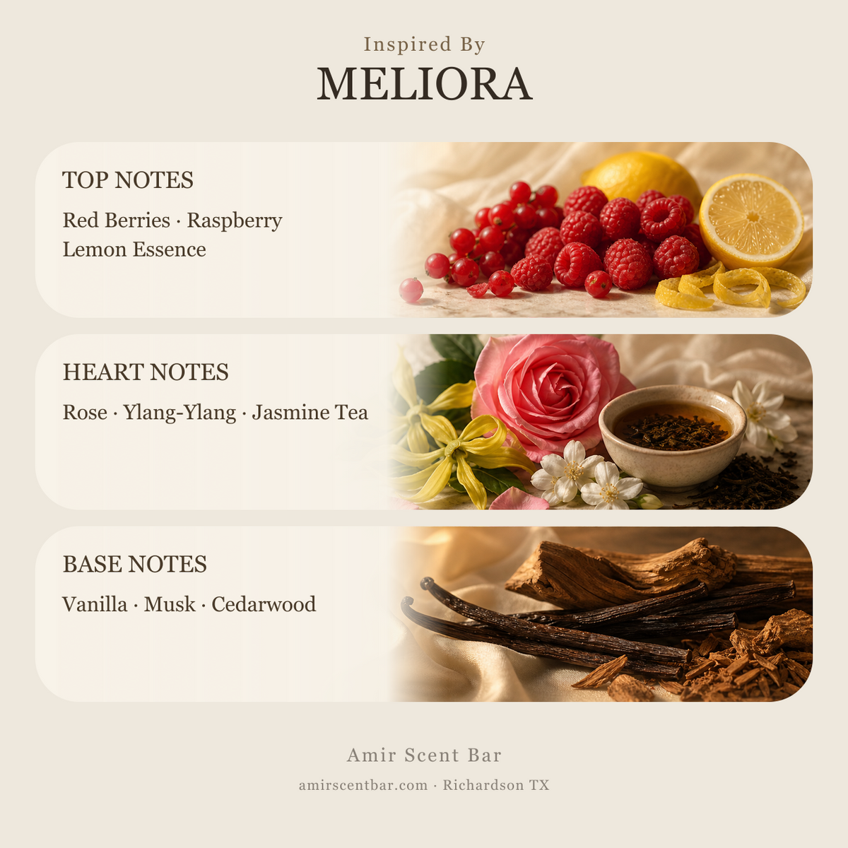 MELIORA fragrance notes