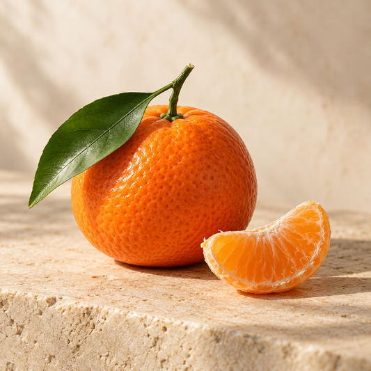 a clementine with one peeled segment