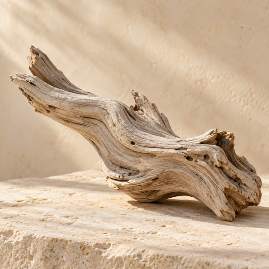 a pale weathered piece of driftwood