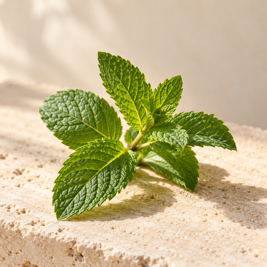 a small fresh peppermint sprig