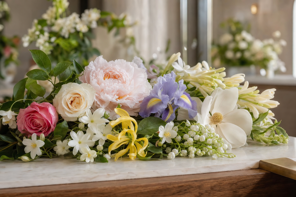 Floral fragrance collection — fine-art botanical and scent ingredient photography