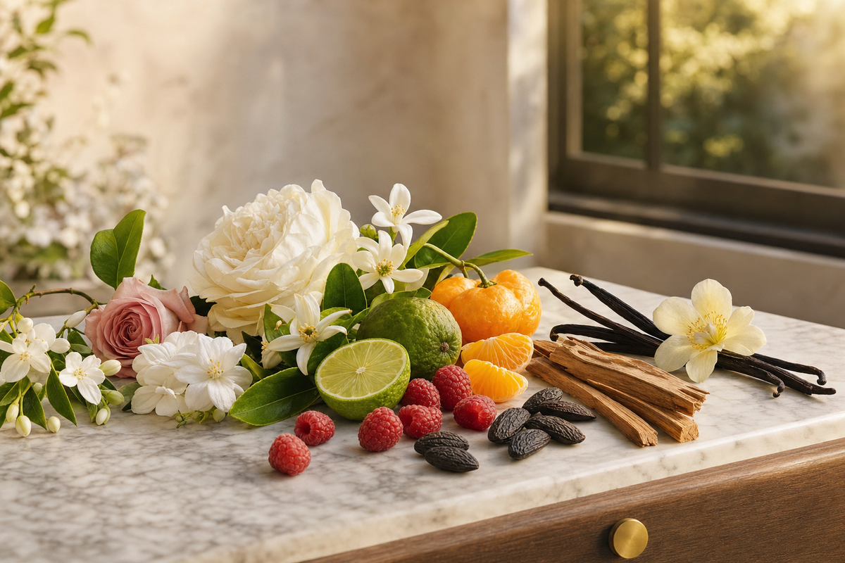 For Her fragrance collection — fine-art botanical and scent ingredient photography