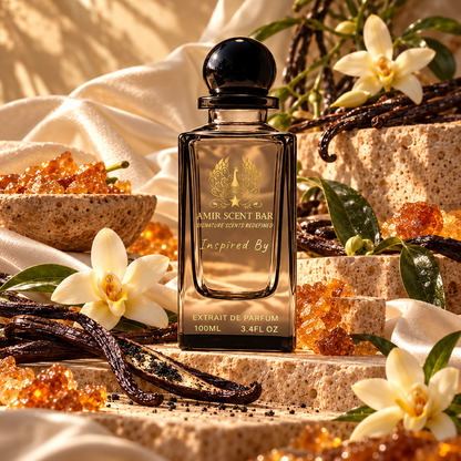 ALLEGRA MAGNIFYING VANILLA ESSENCE by Amir Scent Bar in a scent-inspired editorial setting
