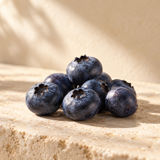 a small cluster of fresh blueberries