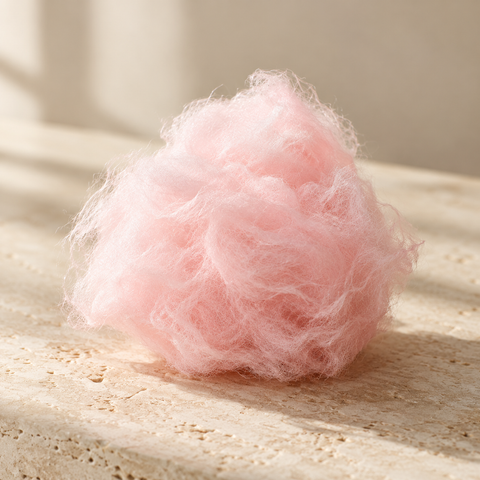 a small cloud of pale pink spun sugar cotton candy