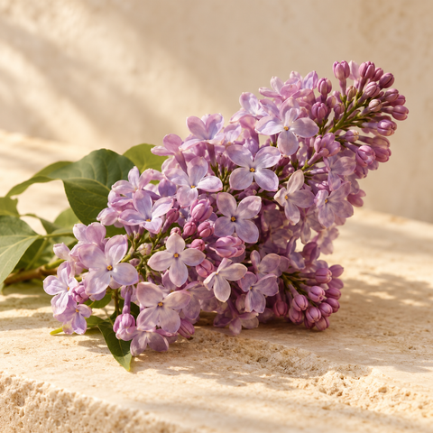 a cluster of light purple lilac blossoms