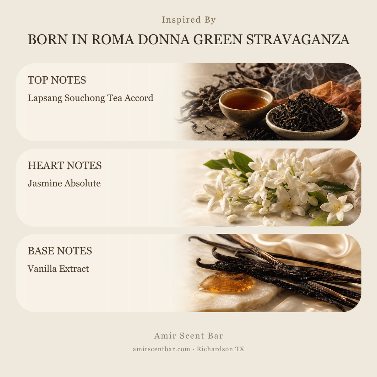BORN IN ROMA DONNA GREEN STRAVAGANZA fragrance notes
