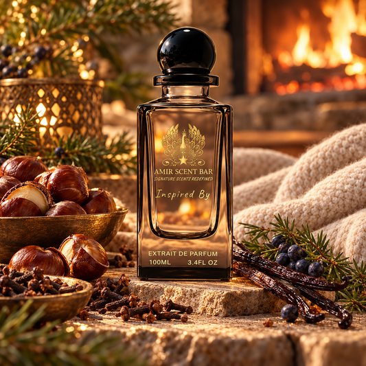 BY THE FIREPLACE by Amir Scent Bar in a scent-inspired editorial setting
