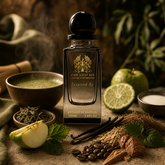 FREEDOM MUSK MATCHA — cinematic scent-note still life