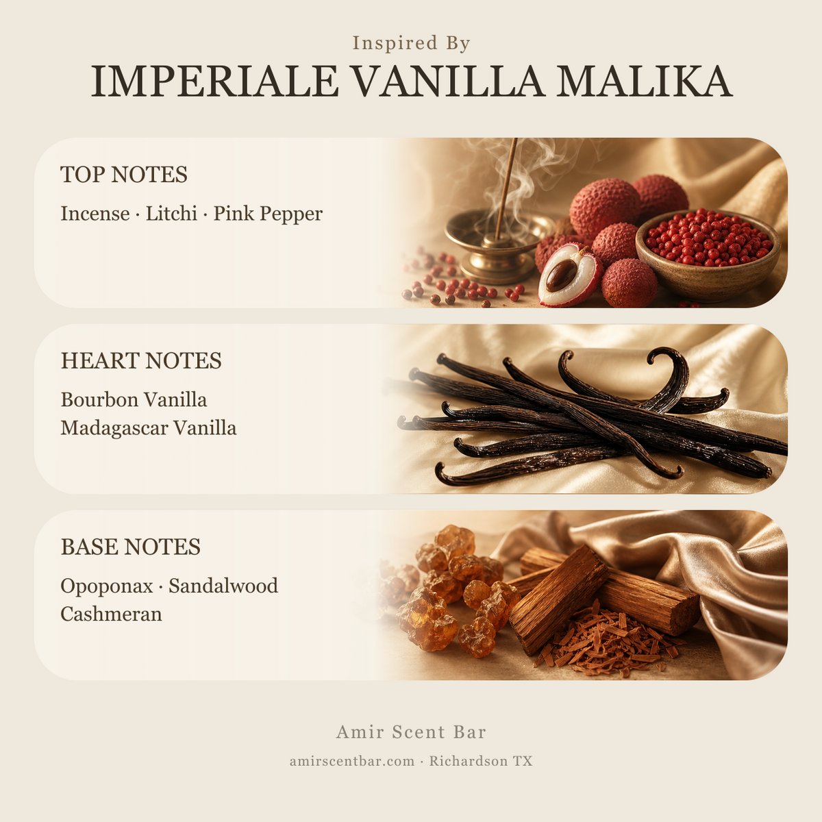 IMPERIALE VANILLA MALIKA fragrance notes