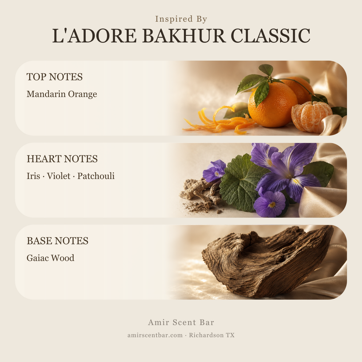 L'ADORE BAKHUR CLASSIC fragrance notes