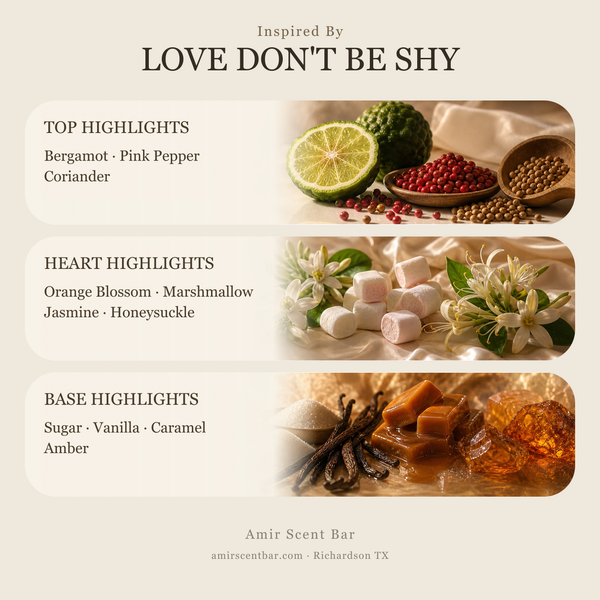 LOVE DON'T BE SHY fragrance notes