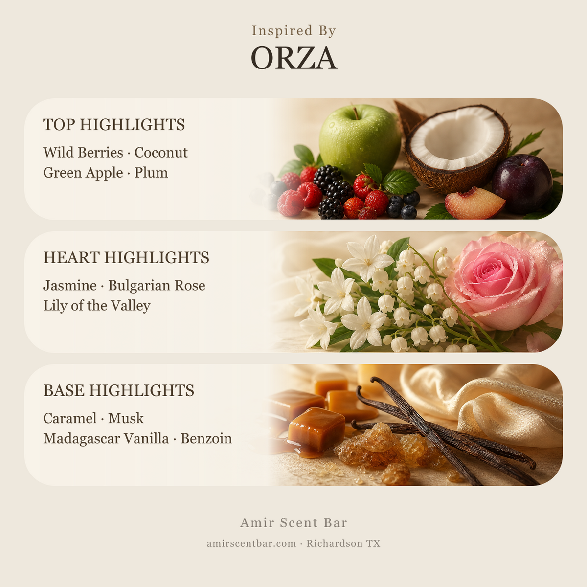 ORZA fragrance notes