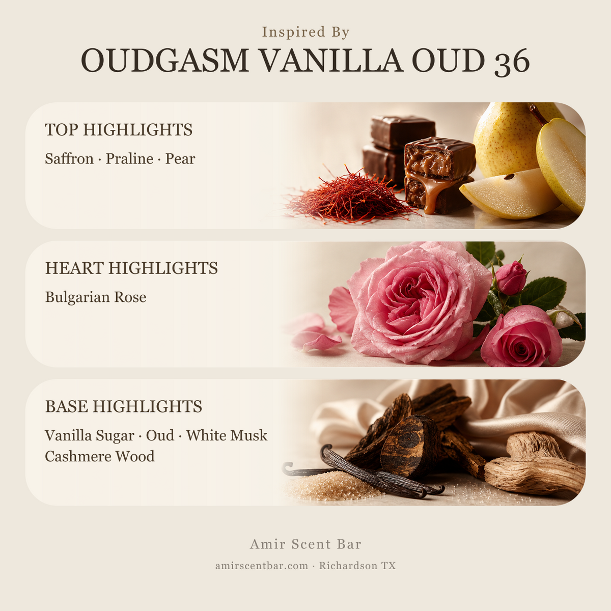OUDGASM VANILLA OUD 36 fragrance notes