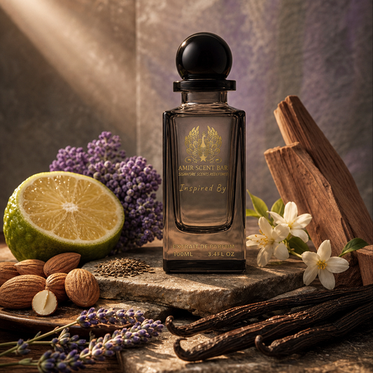 Pegasus by Amir Scent Bar with bergamot, heliotrope, cumin, almond, lavender, jasmine, vanilla and sandalwood
