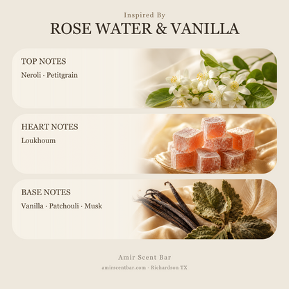 ROSE WATER & VANILLA fragrance notes