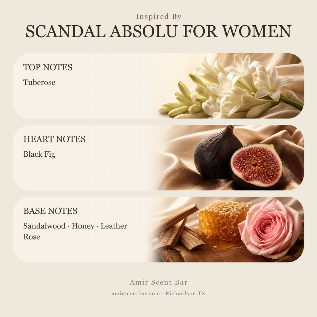 SCANDAL ABSOLU FOR WOMEN fragrance notes