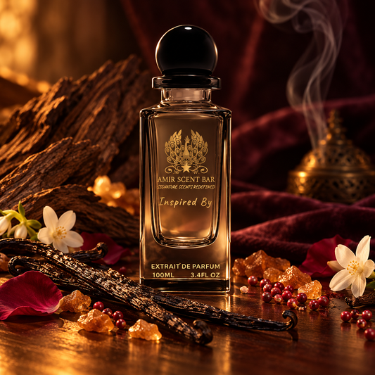 Spiritueuse Double Vanille by Amir Scent Bar with vanilla, incense, cedar and flowers