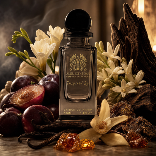 Vanilla Antique by Amir Scent Bar with plum, flowers, vanilla, woods and resin
