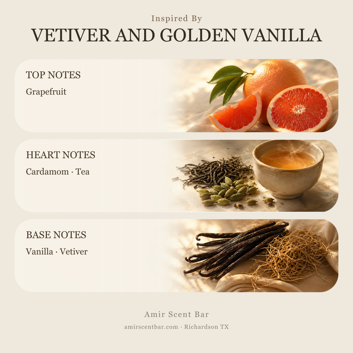VETIVER AND GOLDEN VANILLA fragrance notes
