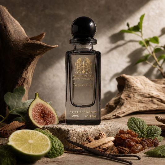 White on White by Amir Scent Bar with fig, bergamot, patchouli, tolu balsam, cedar, sandalwood and vanilla