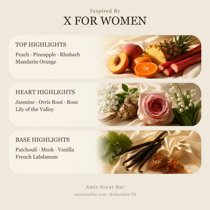 X FOR WOMEN fragrance notes