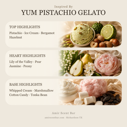 YUM PISTACHIO GELATO fragrance notes